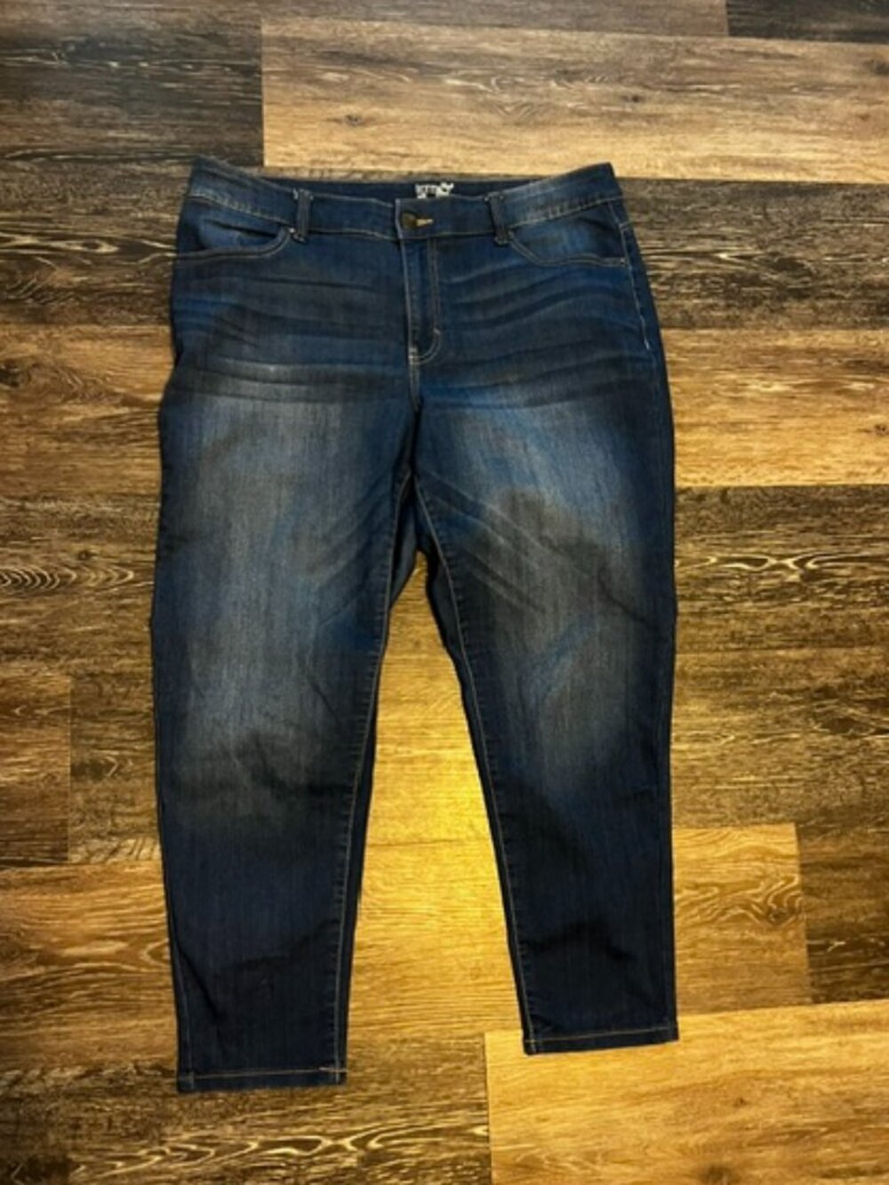 Women's Terra & Sky Skinny Ankle Blue Jeans, Size 14W, Pockets, Stretch, Ex Cond